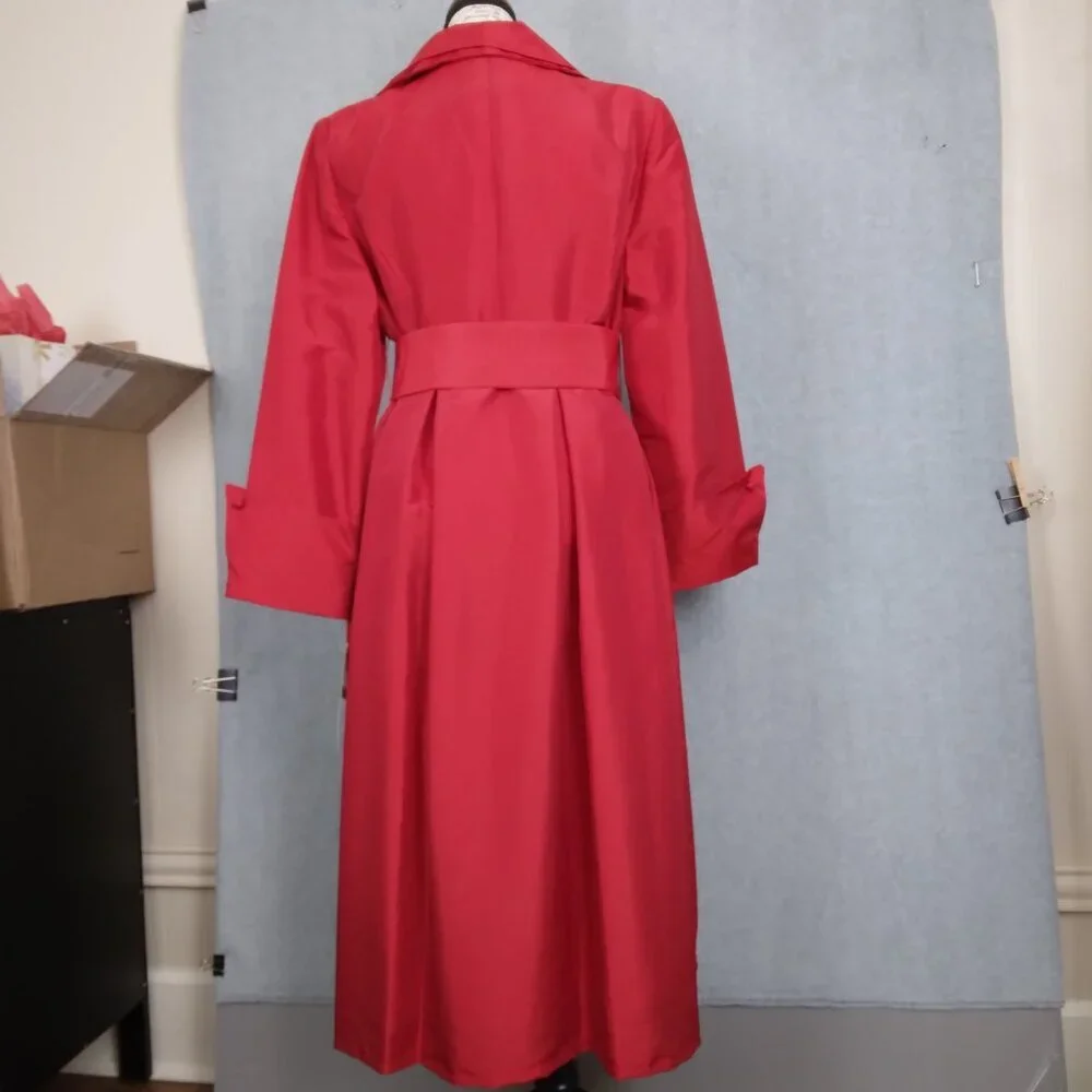 Nubiano | "Church Dress" Red Wrap Dress Belted | Size 12 - Picture 7 of 14